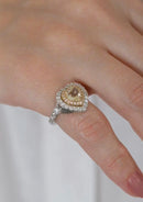 Anel Coração Cravejado Yellow