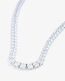 Colar Riviera Leticia Cristal 5mm (42 cm - 4 garras) - Prata 925