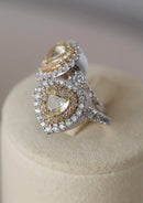 Anel Coração Cravejado Yellow