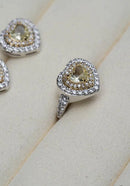 Anel Coração Cravejado Yellow