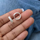 Trio de Brinco Argola 3 Fileiras Cravejadas de Prata