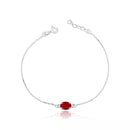 Pulseira Oval Vermelho Rubi