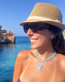 Colar Coração Turquesa Blue Mohave- Prata 925