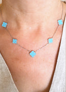 Colar 5 Turquesas Dupla Face