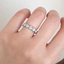 Anel Prata 925 Aliança Inteira P Topázio Incolor