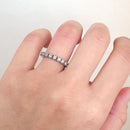 Anel Prata 925 Aliança Inteira P Topázio Incolor