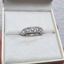 Anel Prata 925 Aliança Inteira G Topázio Incolor