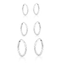 Trio de Brinco Redondo Torcido de Prata
