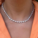 Colar Riviera coração - 40cm - prata 925