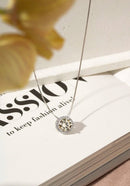 Colar Prata 925 Pingente Redondo Yellow Fancy