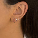 Trio Argola Rebitada Fio 1,2mm de Prata