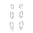 Trio de Argola Cravejado de Prata