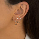 Trio de Brinco Coração Liso de Prata