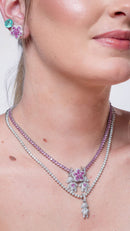 Brinco flor cravejado