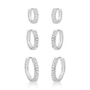 Trio de Brinco de Prata com Inverso Trabalhado