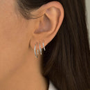 Trio de Brinco Redondo Torcido de Prata