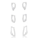 Trio de Brinco uma FIleira Delicado de Prata