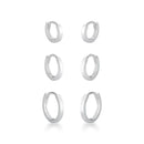 Trio Argola Liso Fio Quadrado