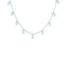 Colar Gotas Água Marinha