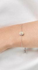 Pulseira Prata 925 Pingente Oval Yellow Fancy