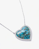 Colar Coração Turquesa Blue Mohave- Prata 925