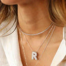 Colar Prata 925 Letra Puffer Cravejada