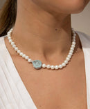 Colar Prata 925 Perola Shell