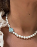 Colar Prata 925 Perola Shell