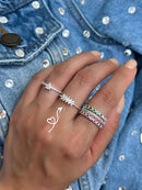 Anel Aparador de Aliança com Zircônia Cristal em Prata 925