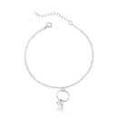 Pulseira Mini Anel Solitário de Prata