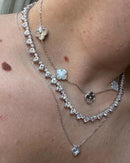 Colar Riviera coração - 40cm - prata 925