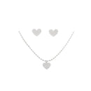 Conjunto Coração Microcravação - Corrente Esferas