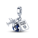 Berloque Pendente Amo Viajar o Mundo