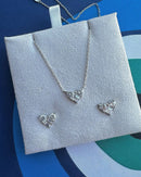 Conjunto Illusion e Colar Solitário em Prata 925