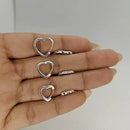 Trio de Brinco Argola Coração Lisa de Prata