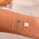 Kit Pulseira de Prata Bolinhas Veneziana, Escapulário e Turmalina Paraíba