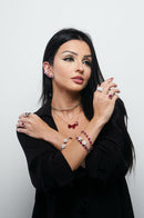 Colar 3 corações Rubi