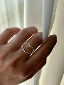 Anel Coração com Detalhes de Bolinha em Prata 925