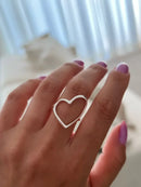 Anel Coração em Prata 925