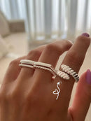 Anel Croissant Regulável em Prata 925