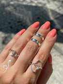 Anel Dois Corações em Prata 925