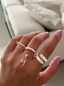 Anel Ondulado Regulável em Prata 925