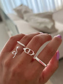 Anel Quadrado Torcido em Prata 925