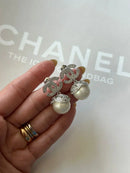 Brinco com Pérola e Zircônia em Prata 925 Banho de Ródio Branco