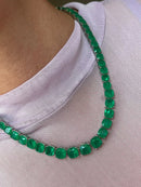 Riviera Fusion Verde Esmeralda Quadrado Arredondado (Fecho Joia) em Prata 925 de Ródio Branco