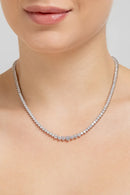 Colar Riviera 3 Garras Degradê - 3mm, Zircônia Branca | 43 cm