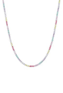 Colar Riviera 4 Garras - 2mm, Zircônia Candy Color | 38 cm Id: 8549