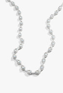 Colar Riviera Gota Zircônia Aquamarine e Brancas Cravejadas ao Redor | 43 cm