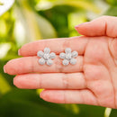 Brinco flor prata 925