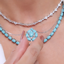 Colar Baquelite Turquesa Gota